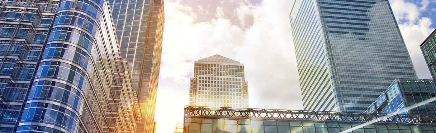 Image of London Sky Scrapers on Sunny Day