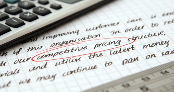 alternative finance calculator and document describing competitive pricing